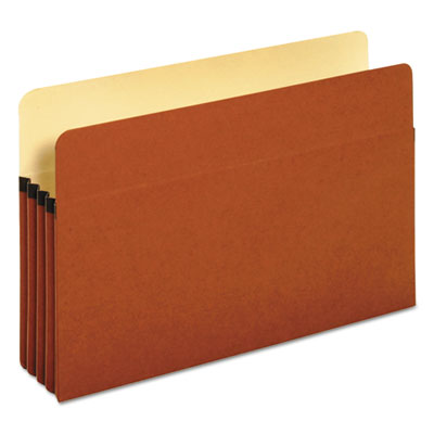 Standard Expanding File Pockets, 3.5" Expansion, Legal Size, Red Fiber, 25/Box