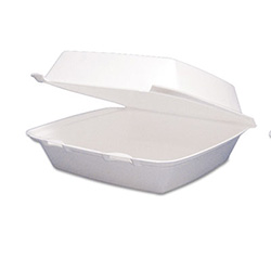 Foam Hinged Lid Containers, 9.25 x 9.5 x 3, 200/Carton