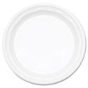 Famous Service Plastic Dinnerware, Plate, 9", White, 125/Pack, 4 Packs/Carton