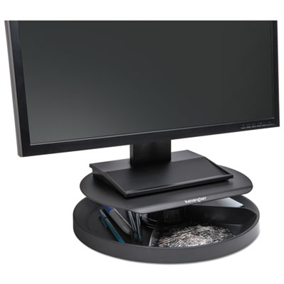 Spin2 Monitor Stand with SmartFit, 12.6" x 12.6" x 2.25" to 3.5", Black, Supports 40 lbs