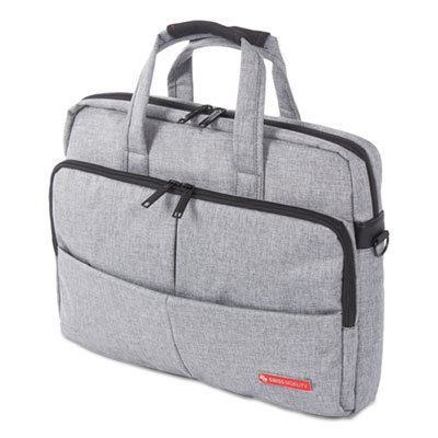 Sterling Slim Briefcase, Fits Devices Up to 15.6", Polyester, 3 x 3 x 11.75, Gray