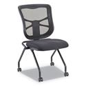 Alera Elusion Mesh Nesting Chairs, Supports Up to 275 lb, 18.1" Seat Height, Black Seat, Black Back, Black Base, 2/Carton