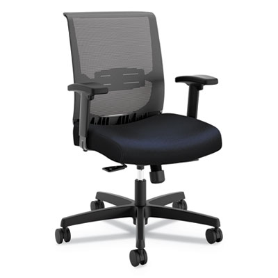 Convergence Mid-Back Task Chair, Synchro-Tilt and Seat Glide, Supports Up to 275 lb, Navy Seat, Black Back/Base