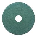 Heavy-Duty Scrubbing Floor Pads, 13" Diameter, Green, 5/Carton