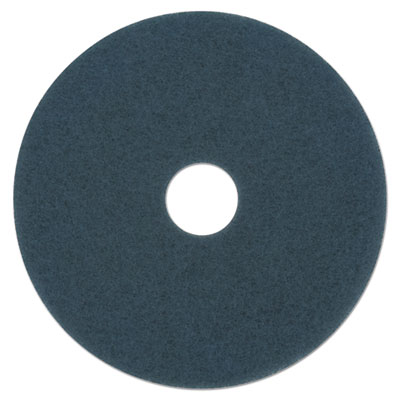 Scrubbing Floor Pads, 16" Diameter, Blue, 5/Carton