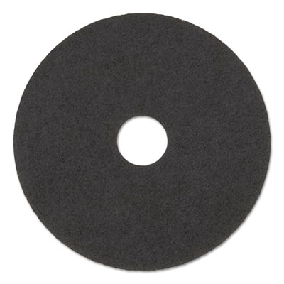 High Performance Stripping Floor Pads, 19" Diameter, Black, 5/Carton