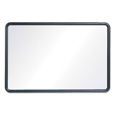 Contour Dry Erase Board, 24" x 18", White Surface, Black Plastic Frame