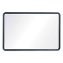 Contour Dry Erase Board, 24 x 18, Melamine White Surface, Black Plastic Frame