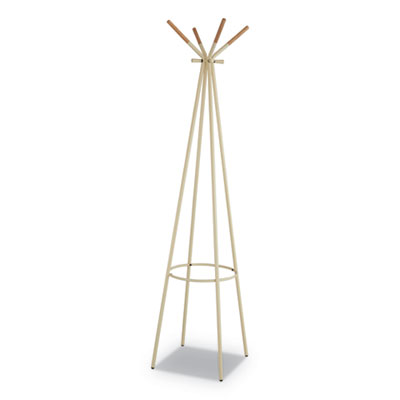 Family Coat Rack, 4 Garments, 16.5w x 16.5d x 72.75h, Cream