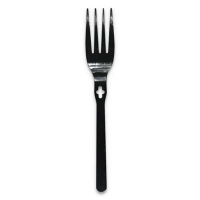 Fork WeGo Polystyrene, Fork, Plastic, Black, 1,000/Carton