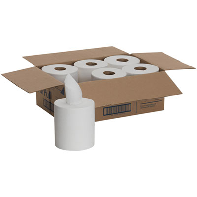 SofPull Center-Pull Perforated Paper Towels, 1-Ply, 7.8 x 15, White, 320/Roll, 6 Rolls/Carton