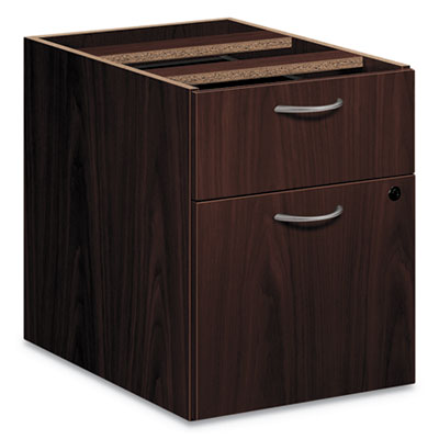 Foundation Hanging 3/4-Height Pedestal File, Left/Right, 2-Drawer: Box/File, Legal/Letter, Mahogany, 15.42 x 20.41 x 20.58