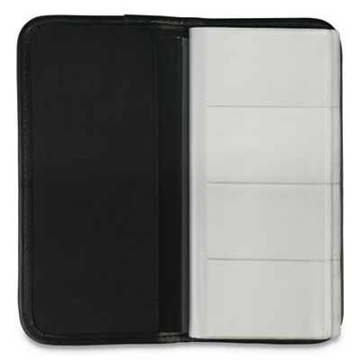 Business Card Holder, Holds 160 3.5 x 2 Cards, 4.75 x 10.13, Vinyl, Black