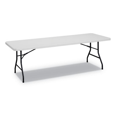 Rectangular Plastic Folding Table, 96w x 30d x 29.25h, Gray