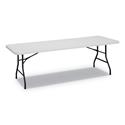 Rectangular Plastic Folding Table, 96w x 30d x 29.25h, Gray