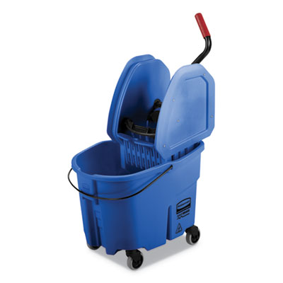 WaveBrake 2.0 Bucket/Wringer Combos, Down-Press, 35 qt, Plastic, Blue