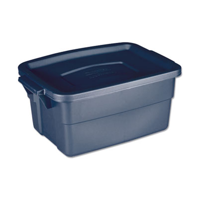 Roughneck Storage Box, 3 gal, 10.63" x 15.69" x 7", Dark Indigo Metallic