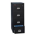 Insulated Vertical File, 1-Hour Fire Protection, 4 Letter-Size File Drawers, Black, 17.75" x 25" x 52.75"