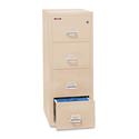 Insulated Vertical File, 1-Hour Fire Protection, 4 Letter-Size File Drawers, Parchment, 17.75" x 31.56" x 52.75"