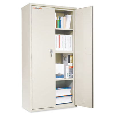 Storage Cabinet, 36w x 19.25d x 72h, UL Listed 350 Degree, Parchment