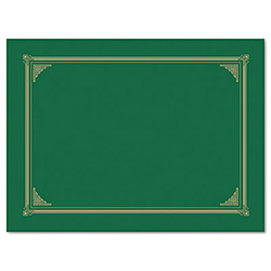 Certificate/Document Cover, 12.5 x 9.75, Green, 6/Pack