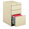 Brigade Mobile Pedestal with Pencil Tray Insert Left/Right, 3-Drawers: Box/Box/File, Letter, Putty, 15" x 22.88" x 28"