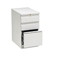 Brigade Mobile Pedestal with Pencil Tray Insert, Left/Right, 3-Drawers: Box/Box/File, Letter, Light Gray, 15" x 22.88" x 28"