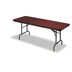 Officeworks Commercial Wood-Laminate Folding Table, Rectangular Top, 60 X 30 X 29, Mahogany