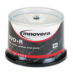 DVD+R Recordable Disc, 4.7 GB, 16x, Spindle, Silver, 50/Pack