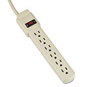 Six-Outlet Power Strip, 4 ft Cord, 1.94 x 10.19 x 1.19, Ivory
