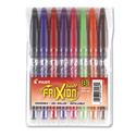 FriXion Ball Erasable Gel Pen, Stick, Fine 0.7 mm, Assorted Ink and Barrel Colors, 8/Pack