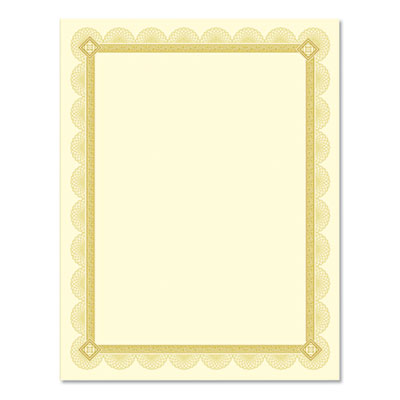 Premium Certificates, 8.5 x 11, Ivory/Gold with Spiro Gold Foil Border,15/Pack
