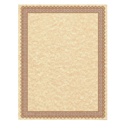 Parchment Certificates, Vintage, 8.5 x 11, Copper with Burgundy/Gold Foil Border, 50/Pack