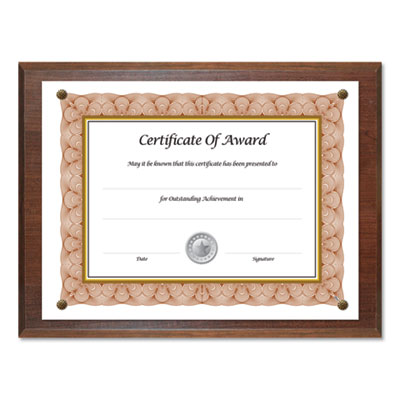 Award-A-Plaque Document Holder, Acrylic/Plastic, 10.5 x 13, Walnut