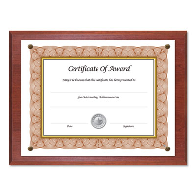 Award-A-Plaque Document Holder, Acrylic/Plastic, 10.5 x 13, Mahogany