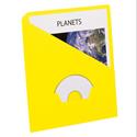 Slash Pocket Project Folders, 3-Hole Punched, Straight Tab, Letter Size, Yellow, 25/Pack