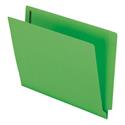 Colored Reinforced End Tab Fastener Folders, 0.75" Expansion, 2 Fasteners, Letter Size, Green Exterior, 50/Box