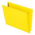 Colored Reinforced End Tab Fastener Folders, 0.75" Expansion, 2 Fasteners, Letter Size, Yellow Exterior, 50/Box