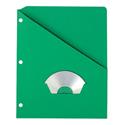 Slash Pocket Project Folders, 3-Hole Punched, Straight Tab, Letter Size, Green, 25/Pack