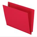 Colored Reinforced End Tab Fastener Folders, 0.75" Expansion, 2 Fasteners, Letter Size, Red Exterior, 50/Box