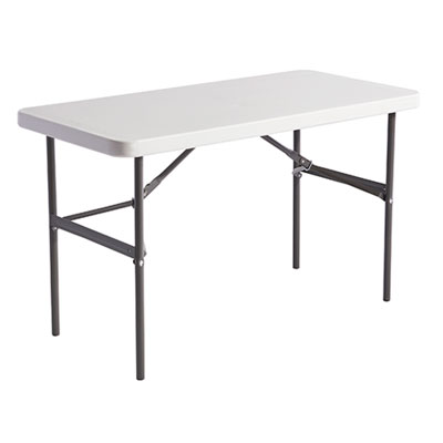 Banquet Folding Table, Rectangular, Radius Edge, 48w x 24d x 29h, Platinum/Charcoal