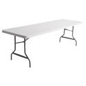 Resin Rectangular Folding Table, Square Edge, 96w x 30d x 29h, Platinum