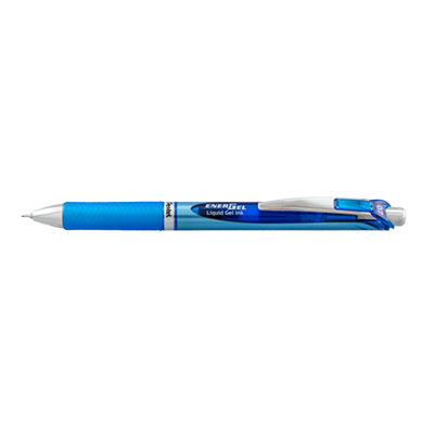EnerGel RTX Gel Pen, Retractable, Medium 0.7 mm, Blue Ink, Blue/Light Blue Barrel