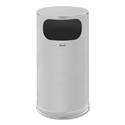 European and Metallic Series Waste Receptacle with Large Side Opening, 12 gal, Steel, Satin Stainless