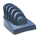 InSight Priority Puck Five-Slot Desktop Copyholder, Plastic, Dark Blue/Gray