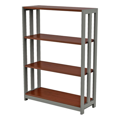 Trento Line Bookcase, Three-Shelf, 31.5w x 11.5d x 43.25h, Cherry