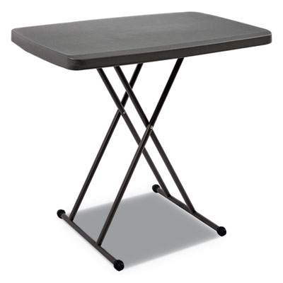 IndestrucTable Classic Personal Folding Table, 30" x 20" x 25" to 28", Charcoal