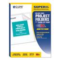 Deluxe Vinyl Project Folders, Letter Size, Clear, 50/Box