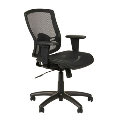 Alera Etros Series Suspension Mesh Mid-Back Synchro Tilt Chair, Supports Up to 275 lb, 15.74" to 19.68" Seat Height, Black