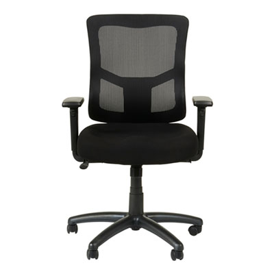 Alera Elusion II Series Mesh Mid-Back Swivel/Tilt Chair, Adjustable Arms, Supports 275lb, 17.51" to 21.06" Seat Height, Black